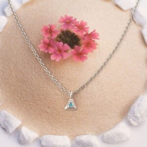 Kette Edelstahl mit Anhänger Metall Dreieck emailliert