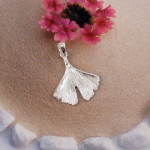 Anhänger 925 Silber Ginkgo Blatt