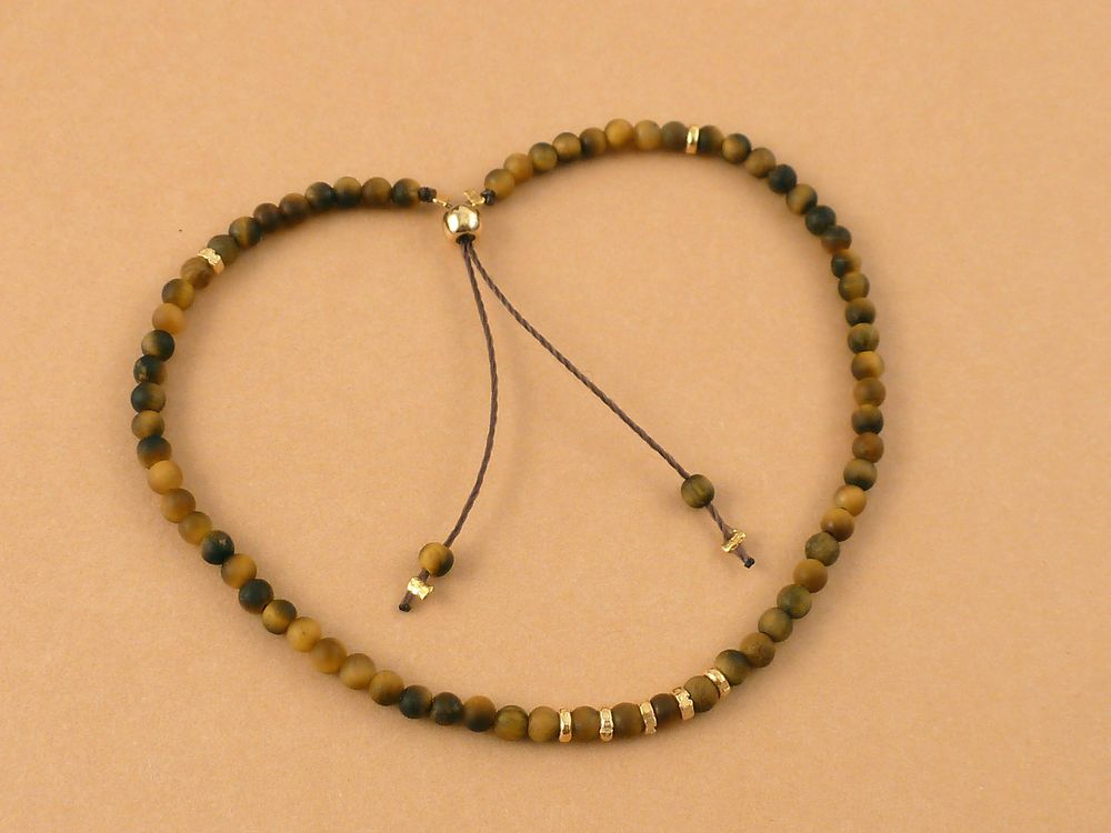 Armband Edelstein Perlen Tigerauge – Bild 4